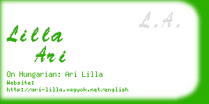 lilla ari business card